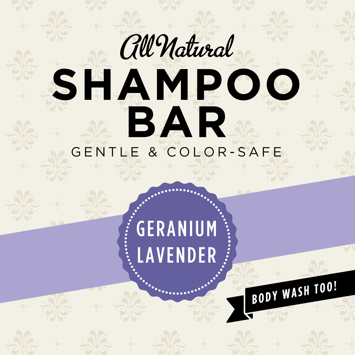 Geranium-Lavender Sulfate Free Shampoo Bar