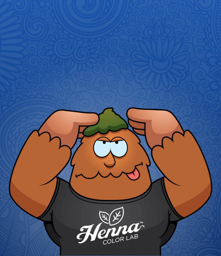 Bigfoot applying henna to head.