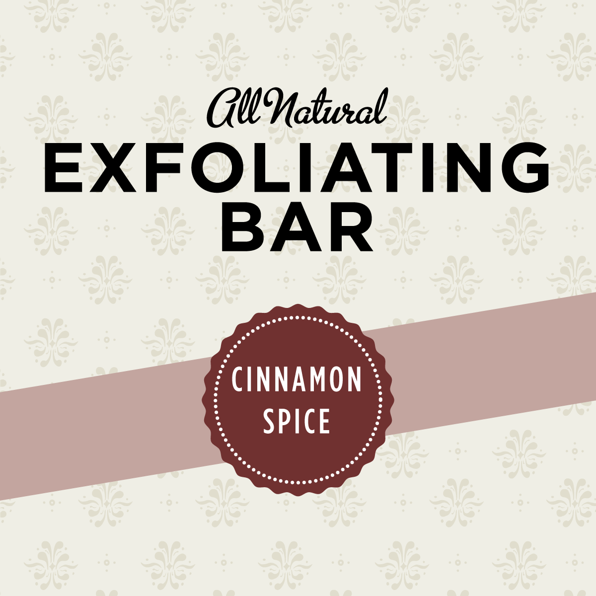 organic exfoliating bar, cinnamon scrub bar
