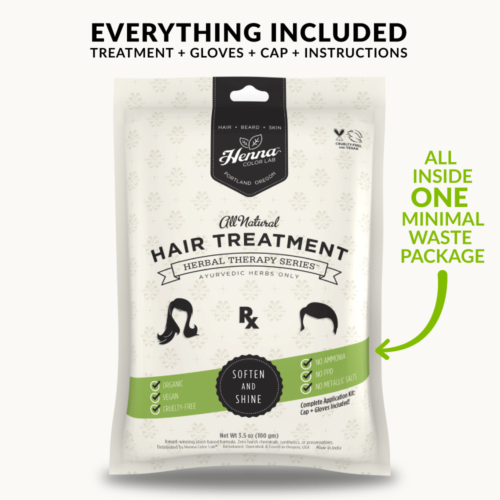 Ayurvedic hair treatment includes everything for application.