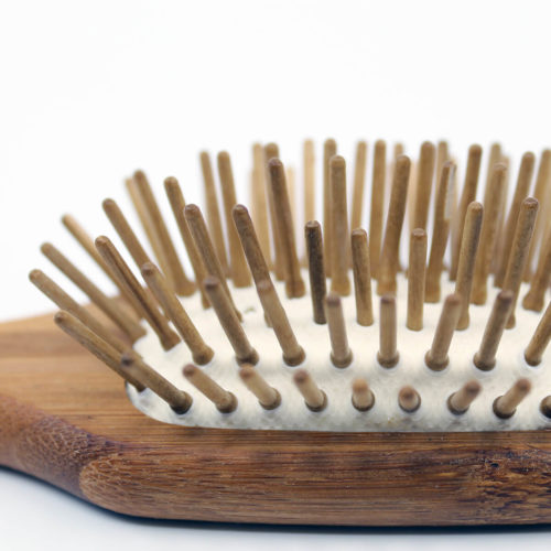 mini hair brush, bamboo hair brush