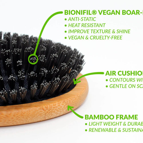 vegan boar-bristle brush, vegan hair brush, vegan boar brush