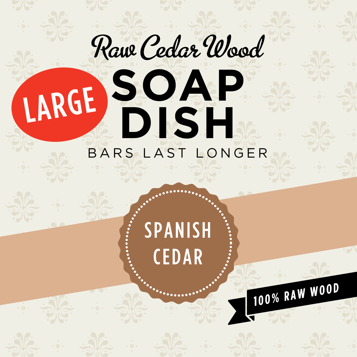 large raw cedar soap dish