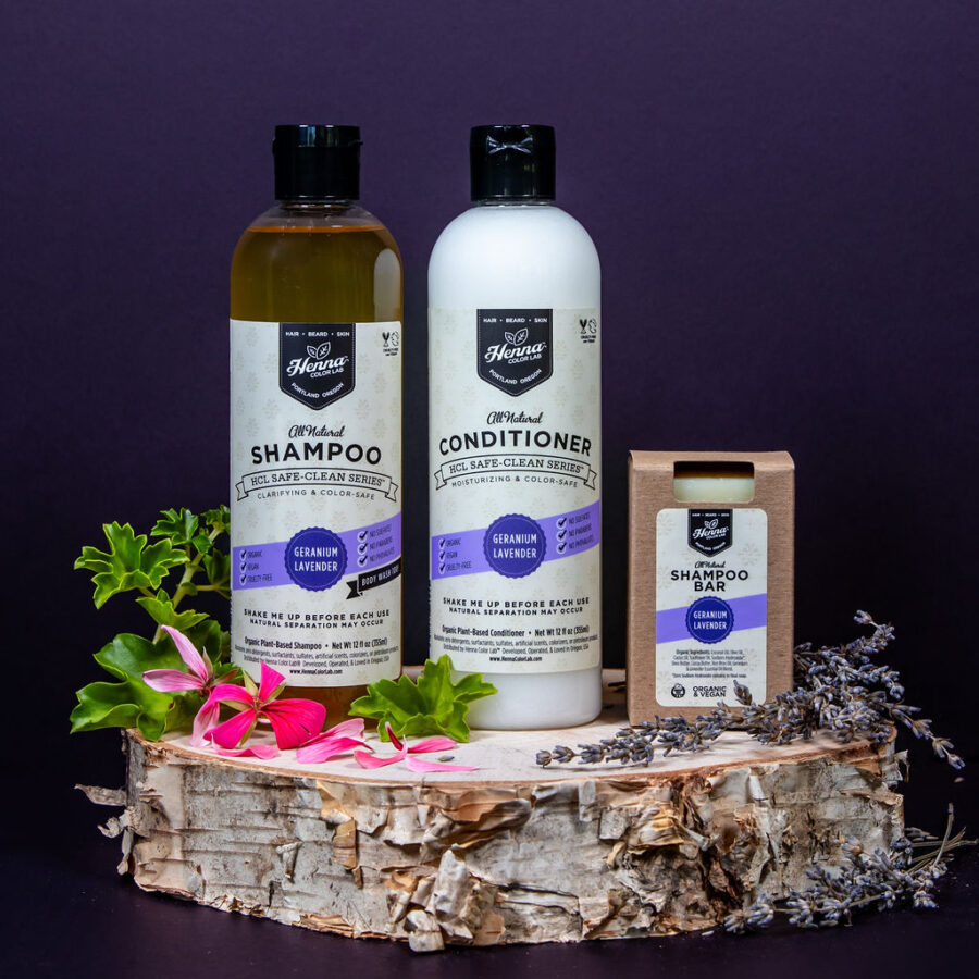geranium-lavender hair care, lavender hair care, geranium hair care