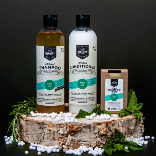 mint hair care set, peppermint hair care, spearmint hair care