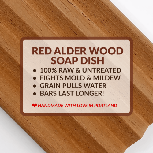 red alder soap dish, soap dish, raw wood soap dish