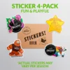 4-pack sticker set. Four seasonal stickers. Each about 3"by 3".