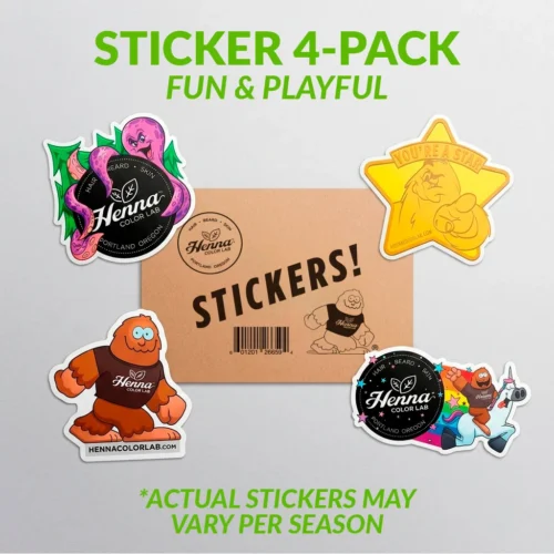 4-pack sticker set. Four seasonal stickers. Each about 3"by 3".