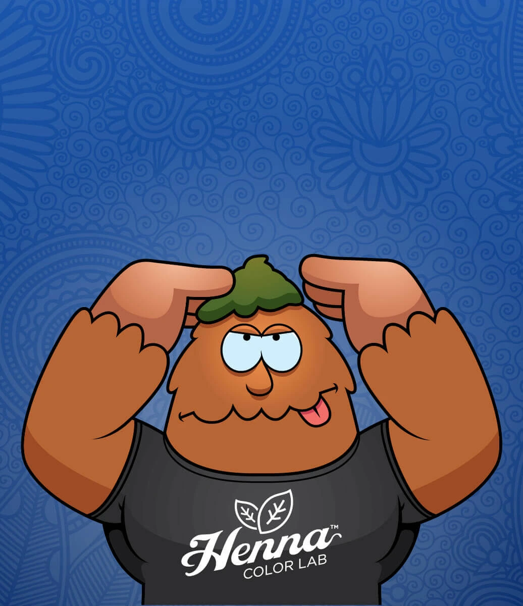 Bigfoot applying henna to head.