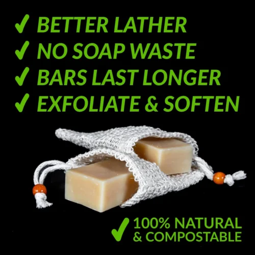 Better lather; no soap waste; bars last longer; exfoliate and soften. 100% natural and compostable.