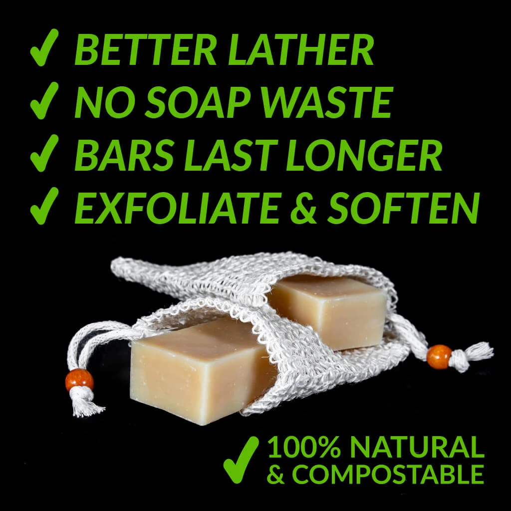Better lather; no soap waste; bars last longer; exfoliate and soften. 100% natural and compostable.