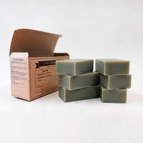 6-pack floral silk body bars stacked outside box.
