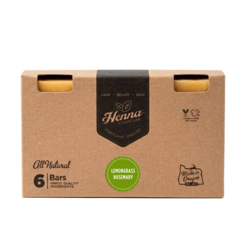 6-pack lemongrass-rosemary shampoo bars.