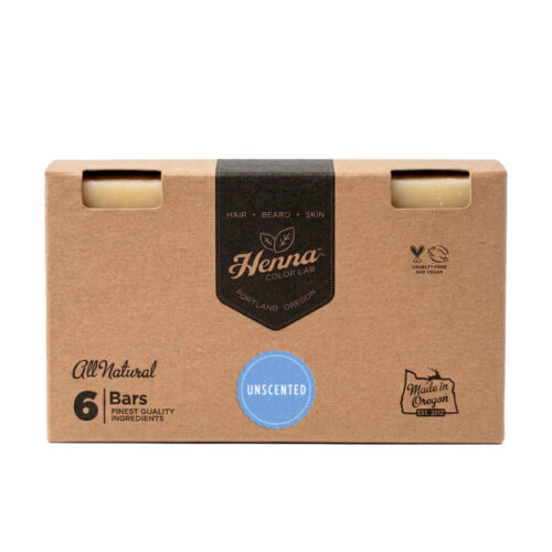 6-pack unscented shampoo bars.