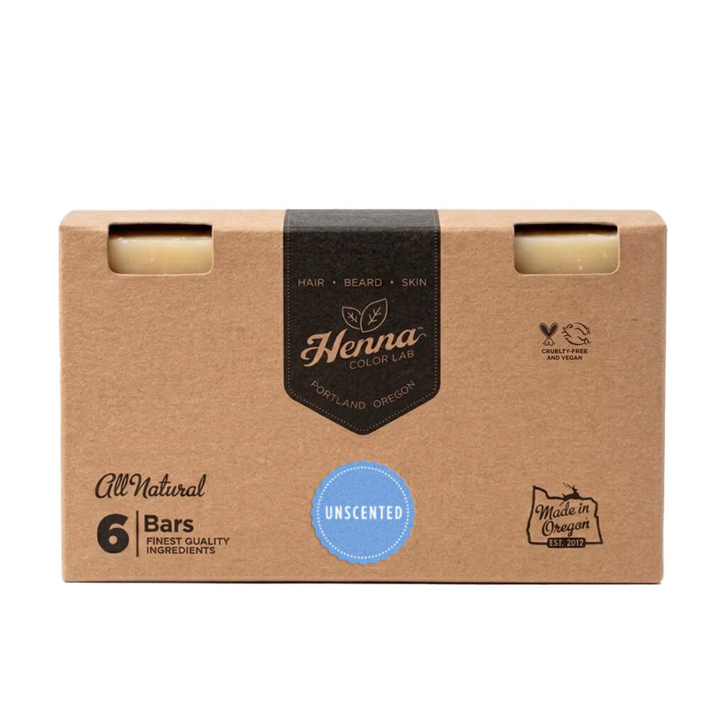 6-pack unscented shampoo bars.