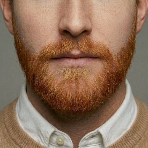 Henna Color Lab Ginger Blonde Beard Dye Swatch — straight-on view.