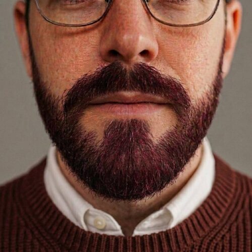 Henna Color Lab Mahogany Beard Dye Swatch — straight-on view.
