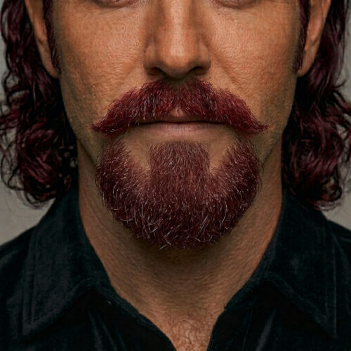 Henna Color Lab Wine Red Beard Dye Swatch — straight-on view.