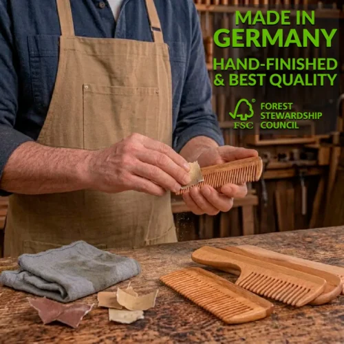 Made in Germany. Hand-finished & Best quality combs. FSC Certified Wood.